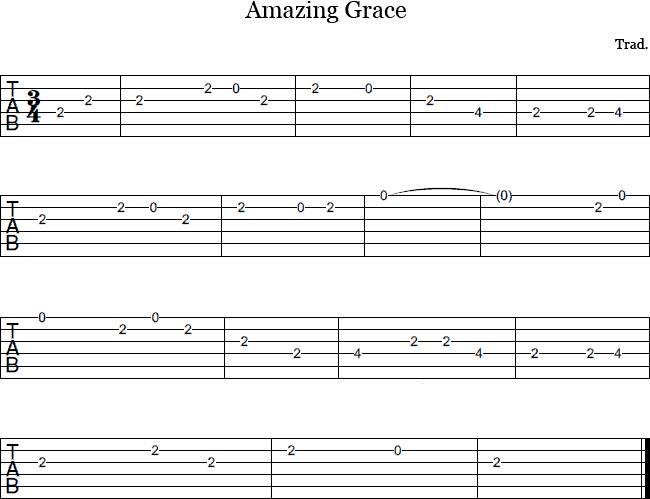 Amazing Grace tab