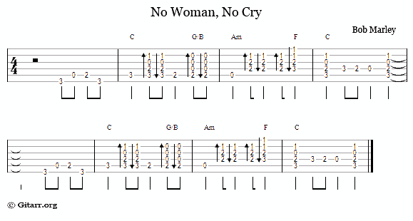 no woman, no cry tabs